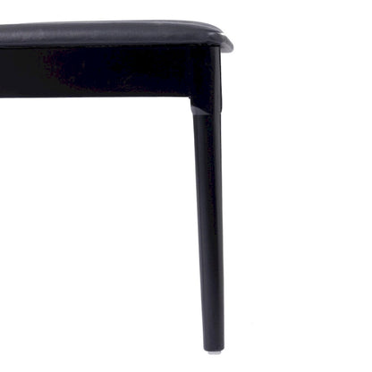 Chaise de salle à manger commerciale en bois massif avec assise rembourrée en vinyle