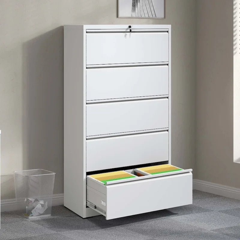 5 Drawer Lateral File Cabinet with Lock, for Legal/Letter/A4/F4 Size