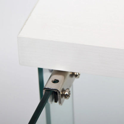 Vitrine à 3 étagères, vitrine à une porte, bibliothèque en verre blanche sur pied, installation rapide