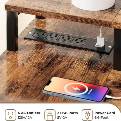 Bureau gaming en forme de L avec éclairage LED