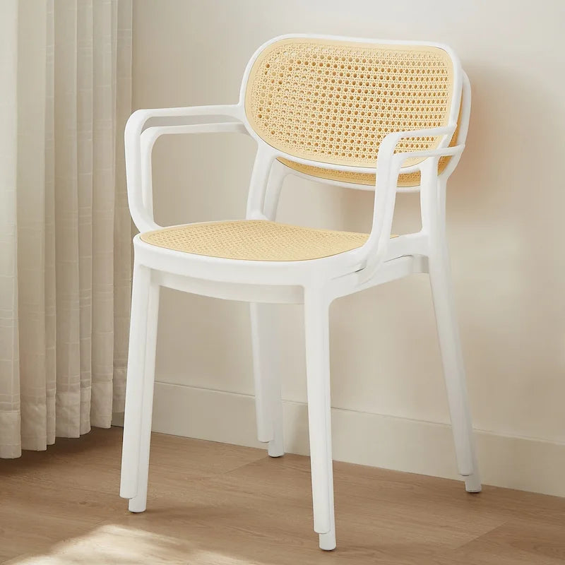 Ensemble de 2 chaises de salle à manger empilables modernes Art Leon pour intérieur ou extérieur