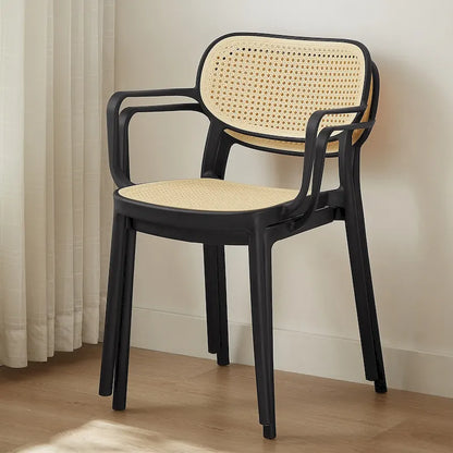 Ensemble de 2 chaises de salle à manger empilables modernes Art Leon pour intérieur ou extérieur