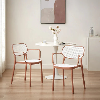 Ensemble de 2 chaises de salle à manger empilables modernes Art Leon pour intérieur ou extérieur