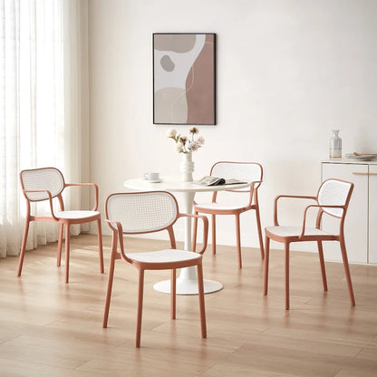 Ensemble de 2 chaises de salle à manger empilables modernes Art Leon pour intérieur ou extérieur