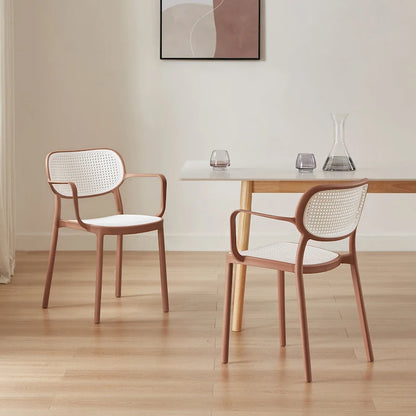 Ensemble de 2 chaises de salle à manger empilables modernes Art Leon pour intérieur ou extérieur