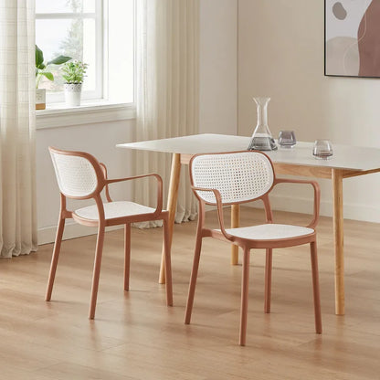 Ensemble de 2 chaises de salle à manger empilables modernes Art Leon pour intérieur ou extérieur