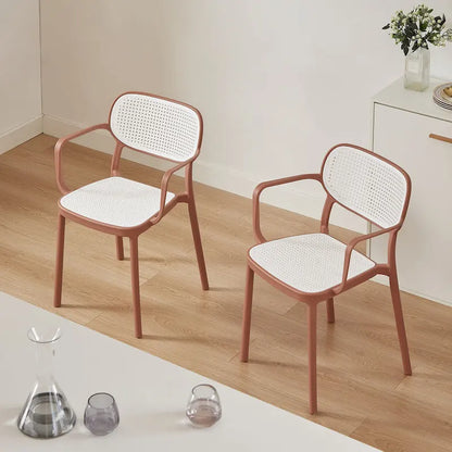 Ensemble de 2 chaises de salle à manger empilables modernes Art Leon pour intérieur ou extérieur