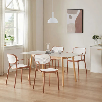 Ensemble de 2 chaises de salle à manger empilables modernes Art Leon pour intérieur ou extérieur