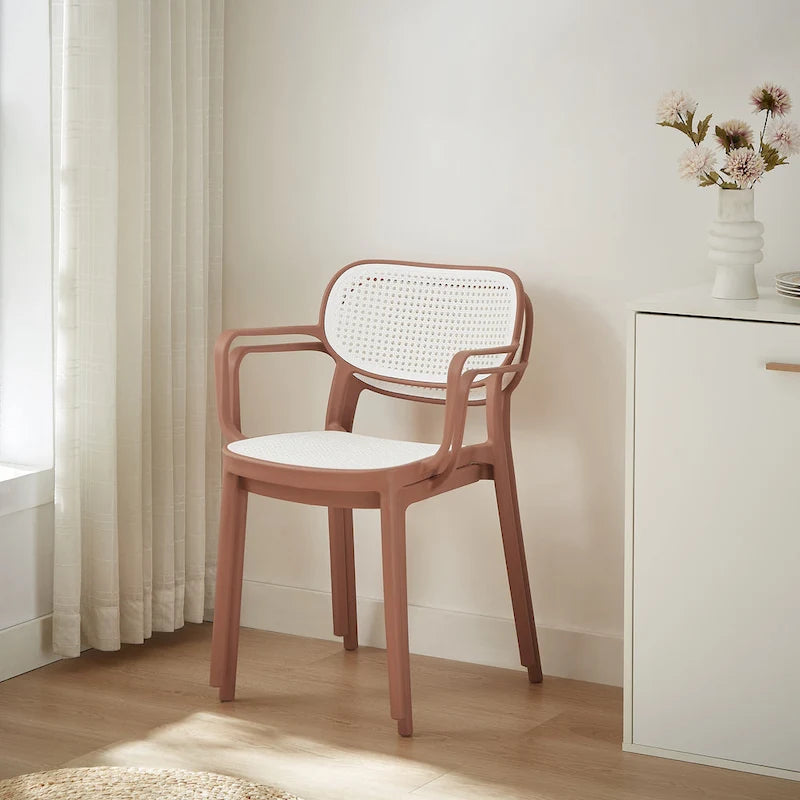 Ensemble de 2 chaises de salle à manger empilables modernes Art Leon pour intérieur ou extérieur