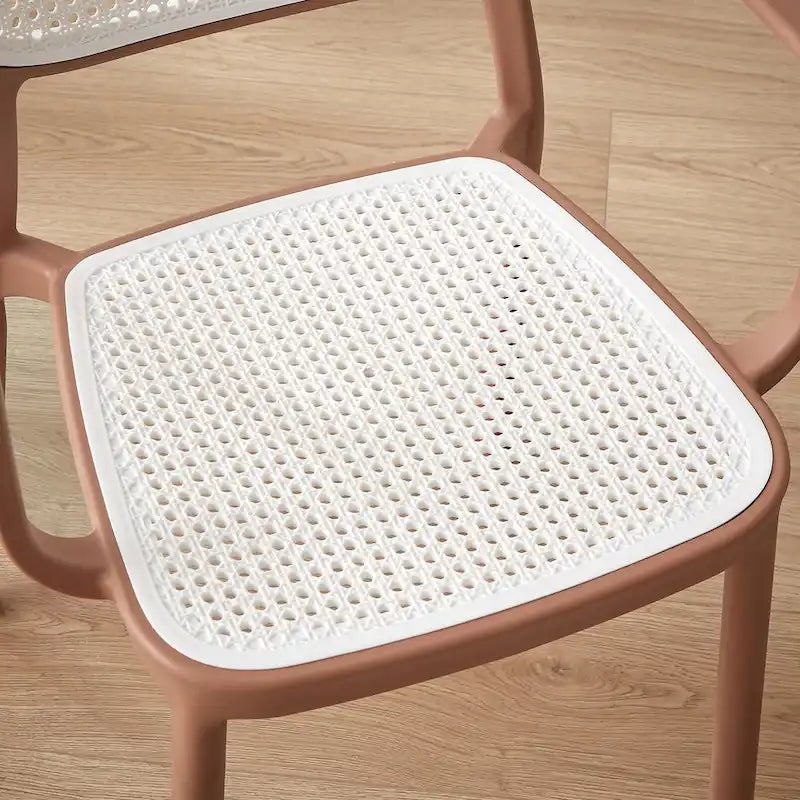 Ensemble de 2 chaises de salle à manger empilables modernes Art Leon pour intérieur ou extérieur