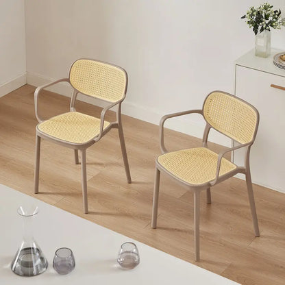 Ensemble de 2 chaises de salle à manger empilables modernes Art Leon pour intérieur ou extérieur