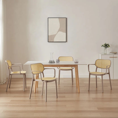 Ensemble de 2 chaises de salle à manger empilables modernes Art Leon pour intérieur ou extérieur
