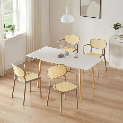 Ensemble de 2 chaises de salle à manger empilables modernes Art Leon pour intérieur ou extérieur