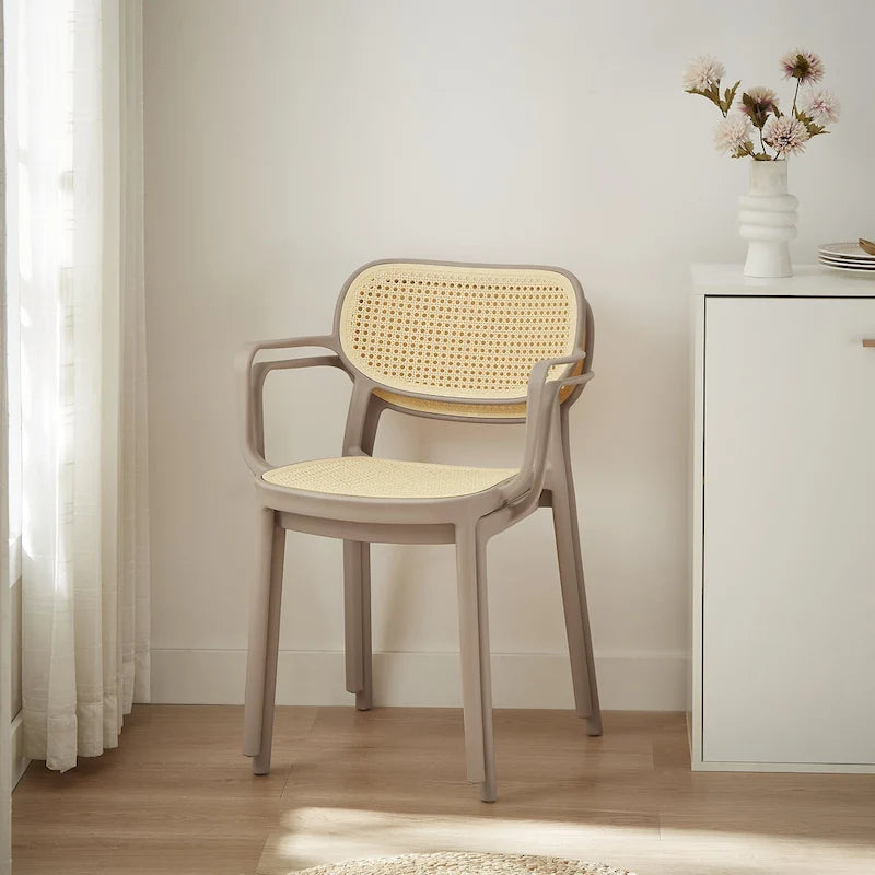 Ensemble de 2 chaises de salle à manger empilables modernes Art Leon pour intérieur ou extérieur