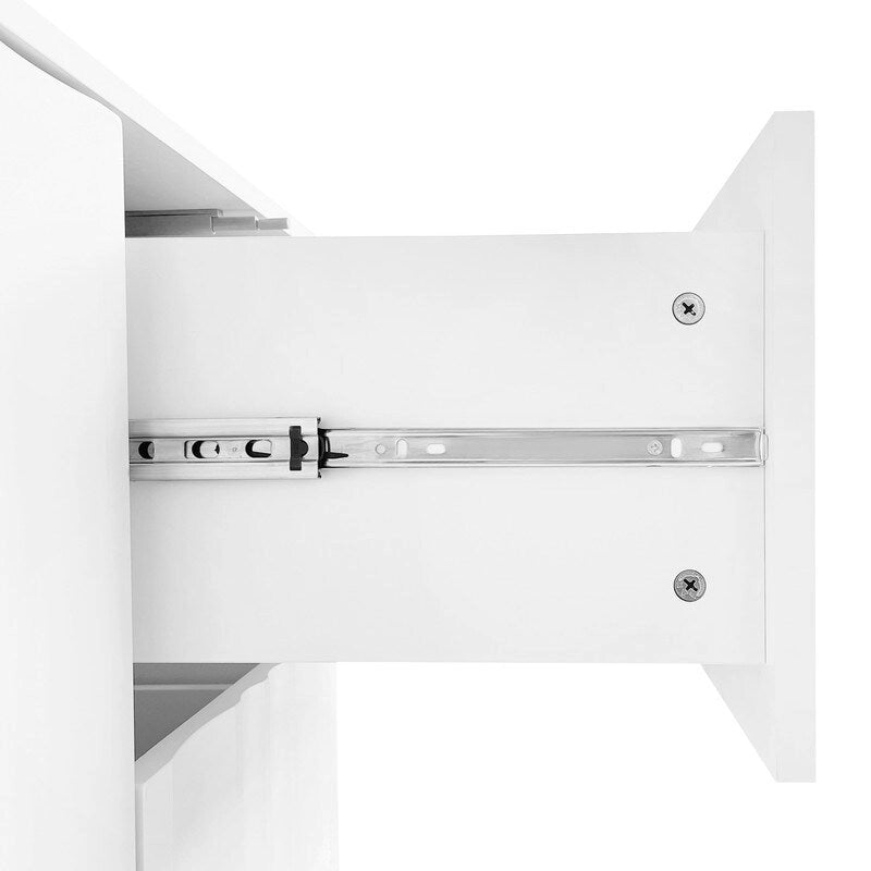 Meuble de rangement à motif ondulé avec 2 portes et 2 tiroirs, réglable, convient pour un bureau, une entrée ou un salon.