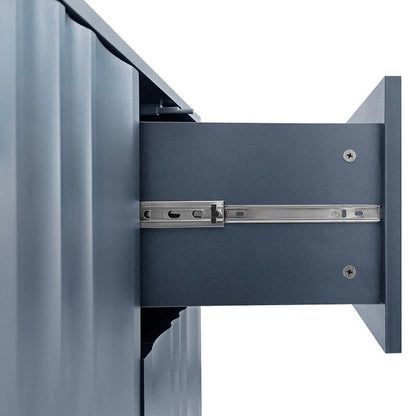 Meuble de rangement à motif ondulé avec 2 portes et 2 tiroirs, réglable, convient pour un bureau, une entrée ou un salon.