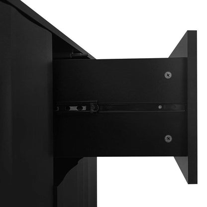 Meuble de rangement à motif ondulé avec 2 portes et 2 tiroirs, réglable, convient pour un bureau, une entrée ou un salon.