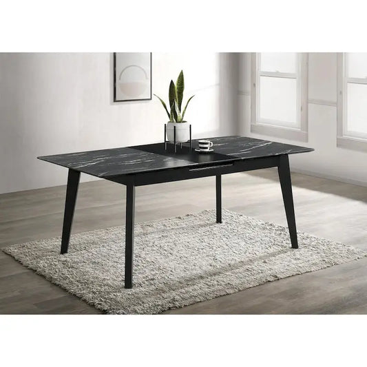 Bellingham Black Dining Table with Self-Storing Extension Leaf