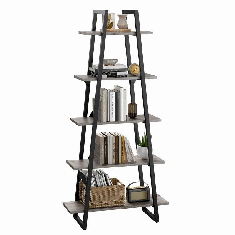 Trapezoidal cardboard bookshelf