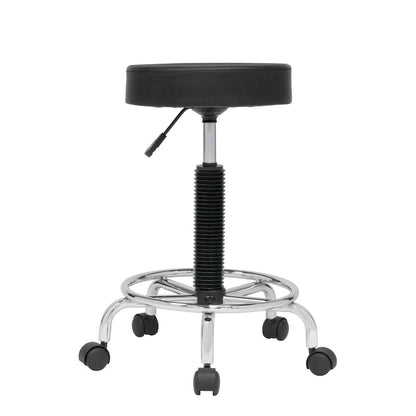 Calico Designs Padded, Rolling, Height Adjustable Stool with Footring
