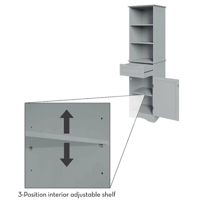 Armoire de rangement haute pour salle de bain RiverRidge Ashland avec tiroir et étagères