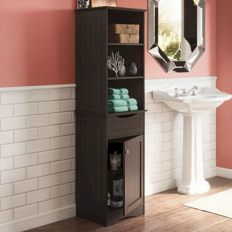 Armoire de rangement haute pour salle de bain RiverRidge Ashland avec tiroir et étagères