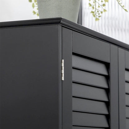 Armoire de rangement de salle de bain haute et étroite avec portes et étagères réglables