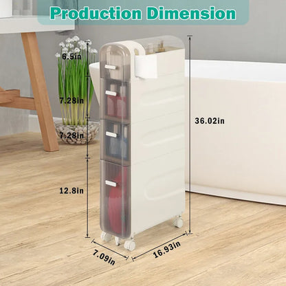 Armoire de rangement pour papier toilette à côté des toilettes, idéale pour les petites salles de bain.