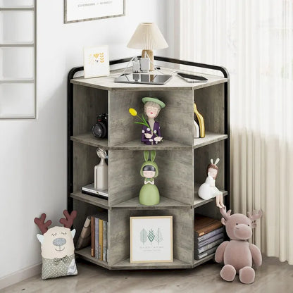 Meuble d'angle avec ports USB et prises électriques