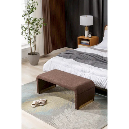 Banc avec pieds en métal doré