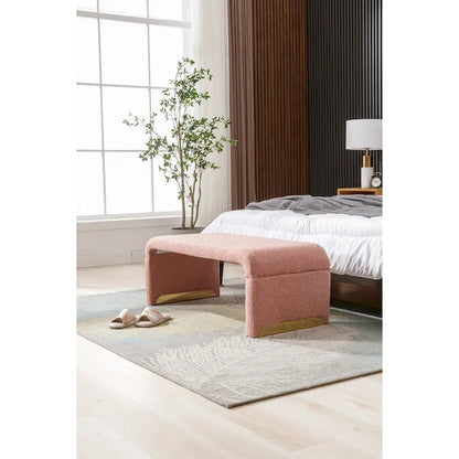 Banc avec pieds en métal doré