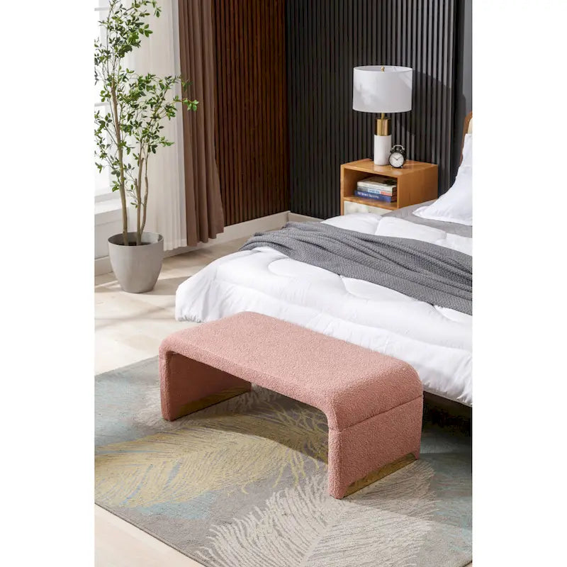 Banc avec pieds en métal doré