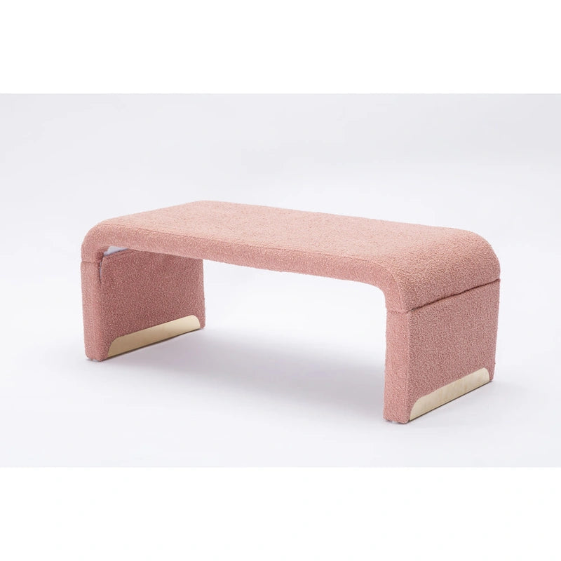 Banc avec pieds en métal doré