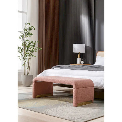 Banc avec pieds en métal doré