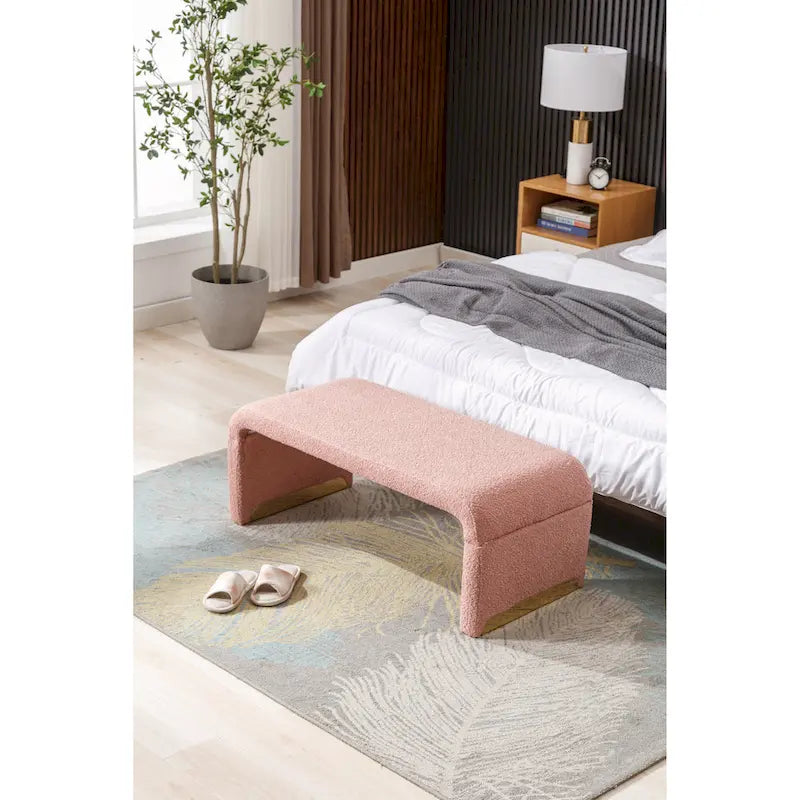 Banc avec pieds en métal doré