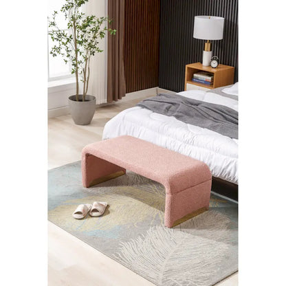 Banc avec pieds en métal doré