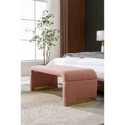 Banc avec pieds en métal doré