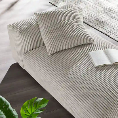 Chaise longue sans accoudoirs Solace Modular en velours côtelé