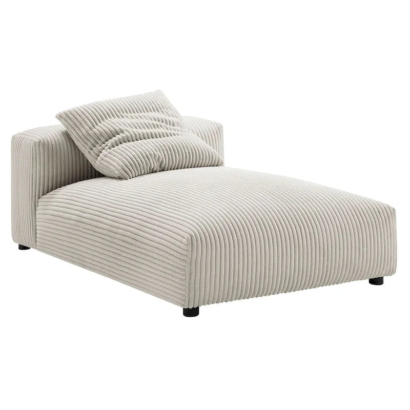 Chaise longue sans accoudoirs Solace Modular en velours côtelé