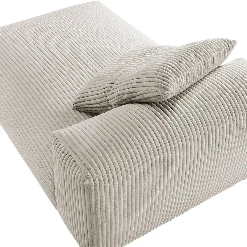 Chaise longue sans accoudoirs Solace Modular en velours côtelé