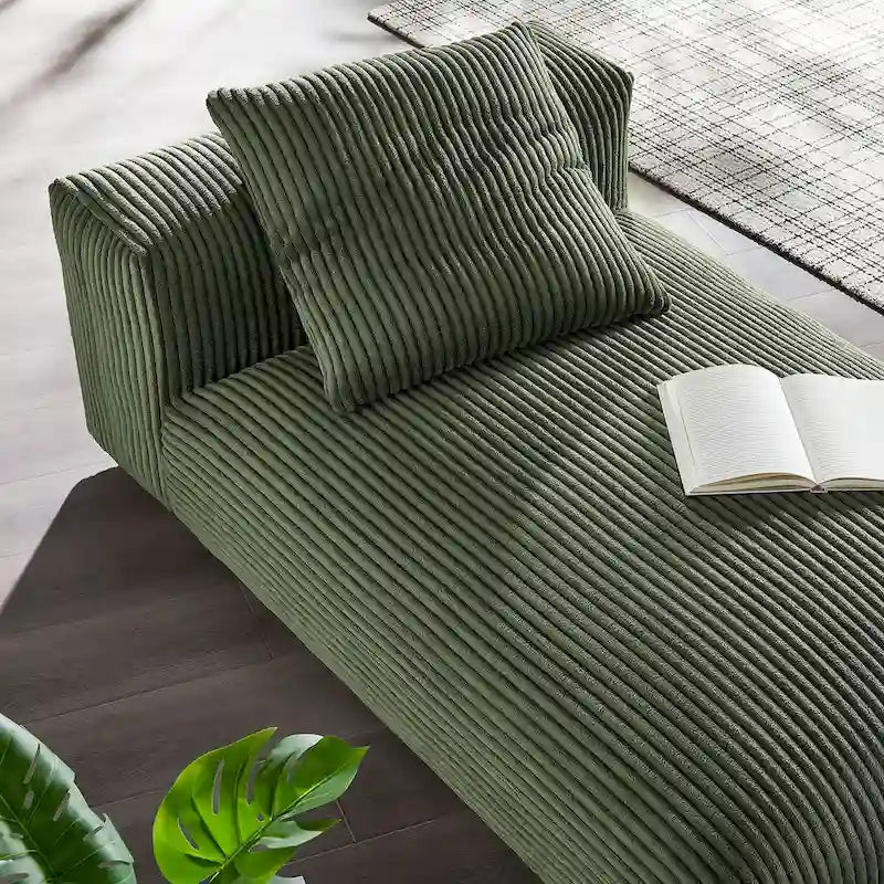 Chaise longue sans accoudoirs Solace Modular en velours côtelé