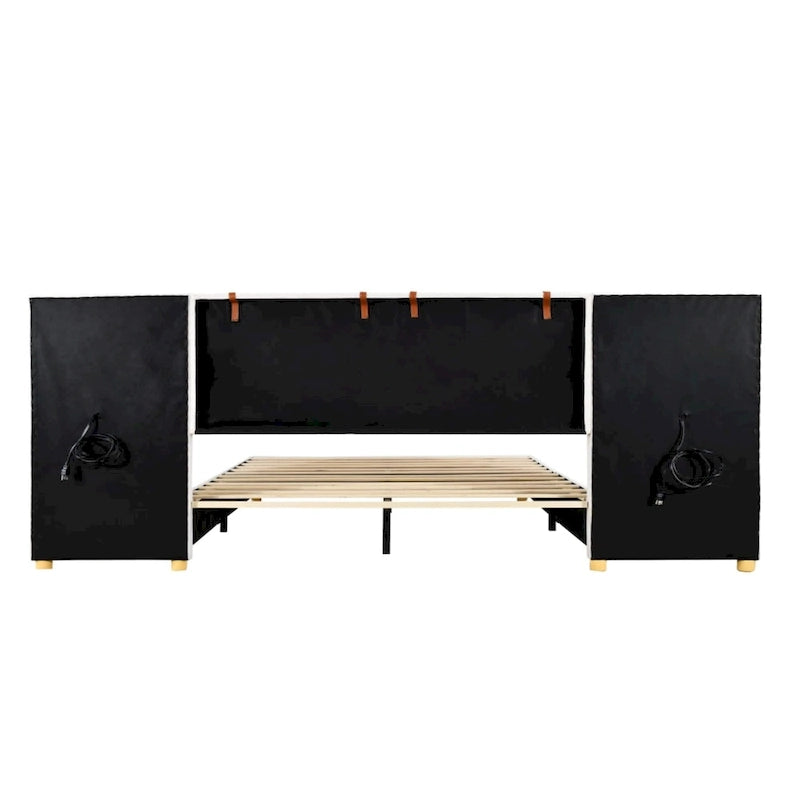 Lit plateforme rembourré Queen