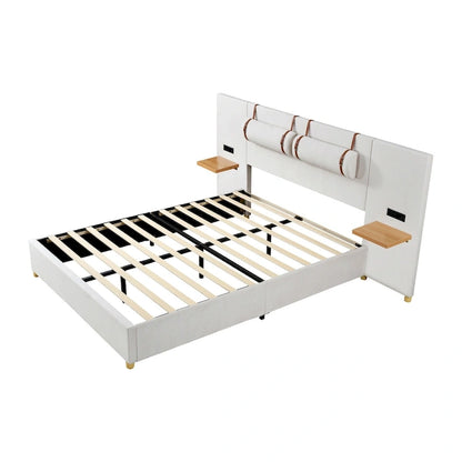 Lit plateforme rembourré Queen