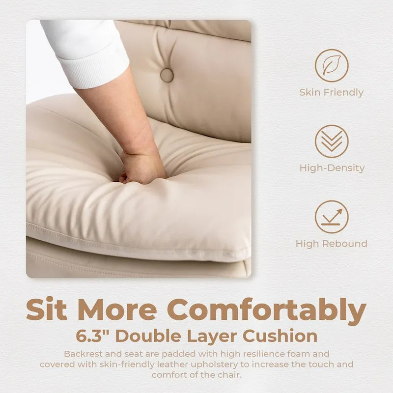 Chaise de bureau sans accoudoirs, chaise de coiffeuse, sans roulettes