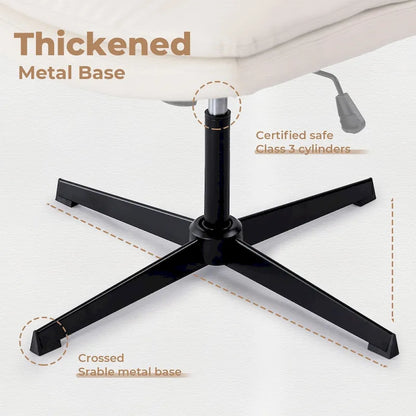 Chaise de bureau sans accoudoirs, chaise de coiffeuse, sans roulettes