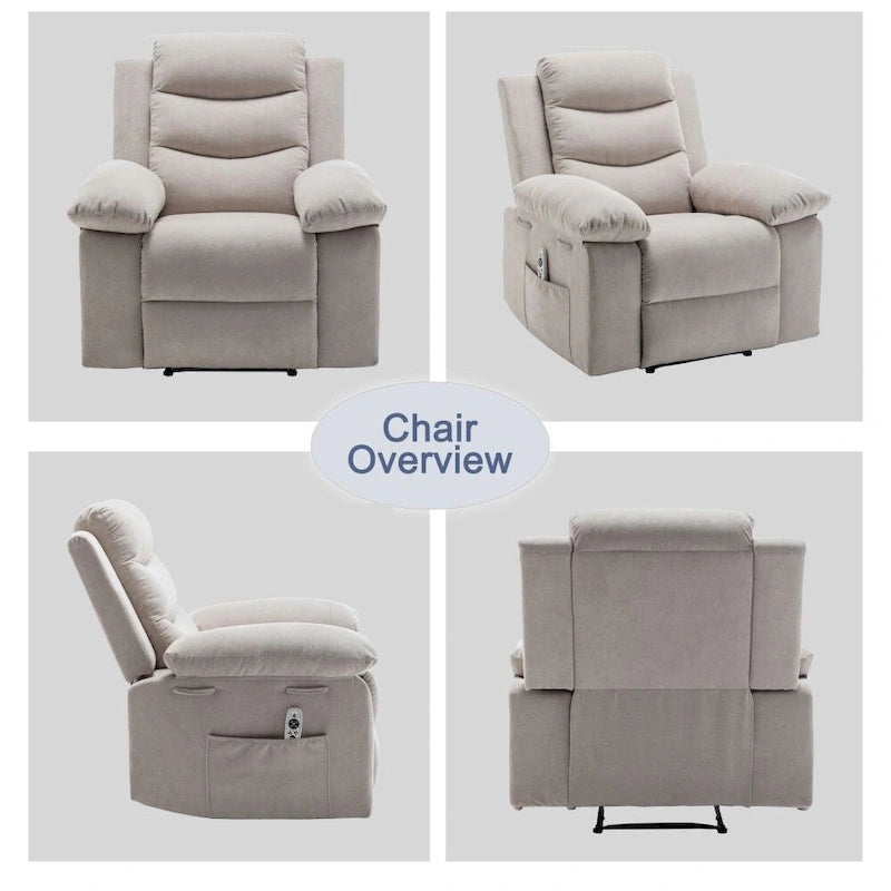 Fauteuil inclinable électrique avec fonction massage réglable