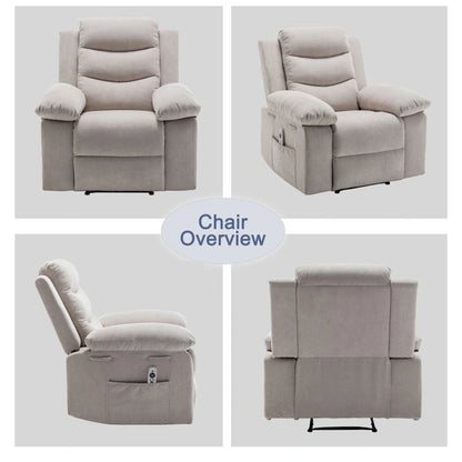 Fauteuil inclinable électrique avec fonction massage réglable