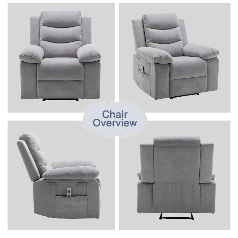 Fauteuil inclinable électrique avec fonction massage réglable