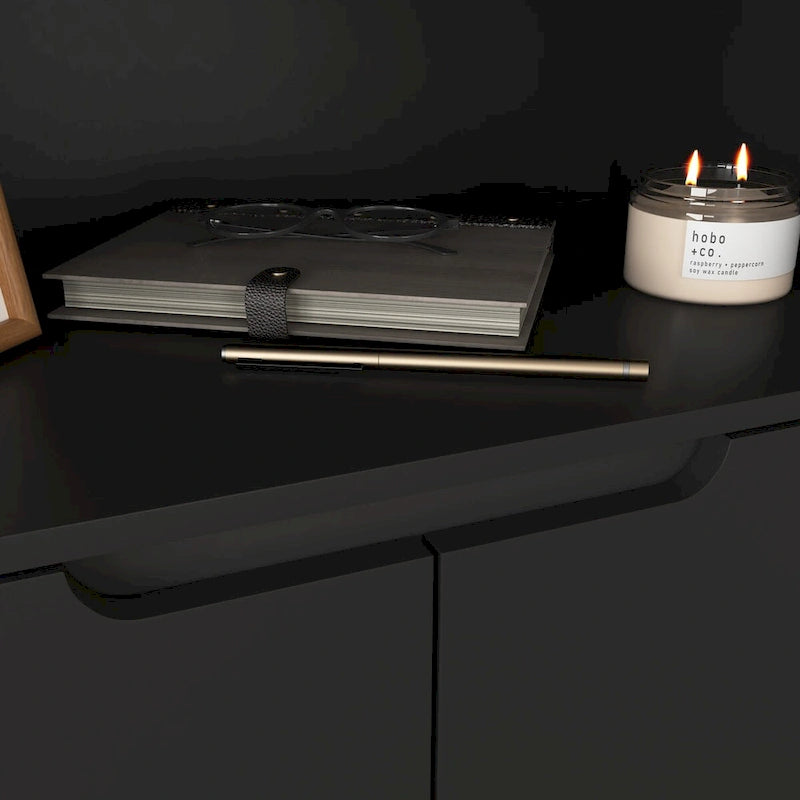 Vitrine haute de rangement avec 2 portes vitrées et 2 portes, meuble moderne autoportant pour salle de bain, salle à manger ou salon.