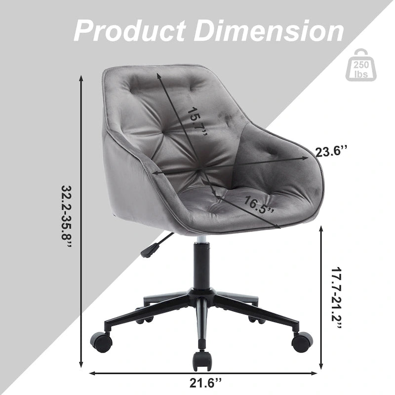 Chaise de bureau en velours